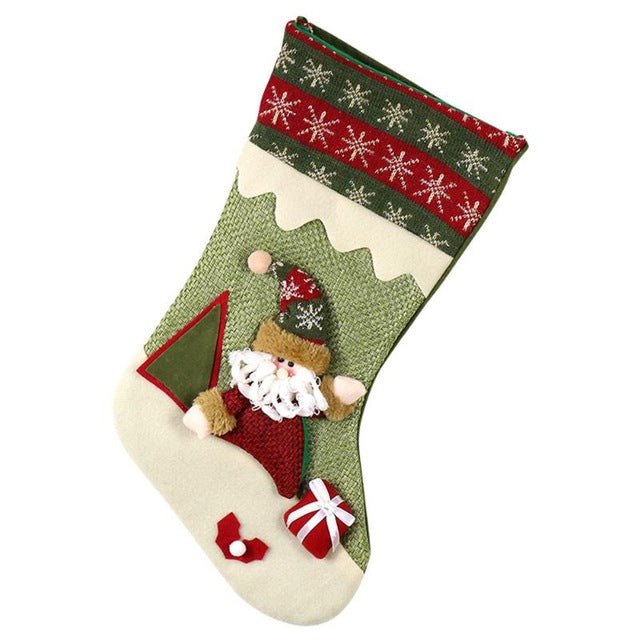 Christmas Stocking Santa Claus Sock Gift Bag 