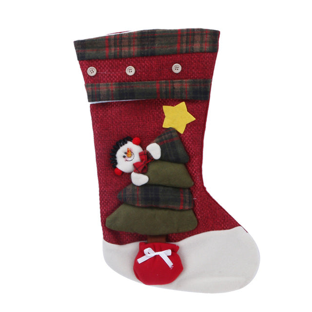 Christmas Stocking Santa Claus Sock Gift Bag 