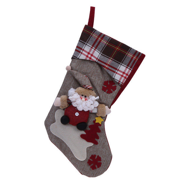 Christmas Stocking Santa Claus Sock Gift Bag 