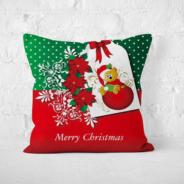 Short Plush Santa Claus Soft Cushion Cover 