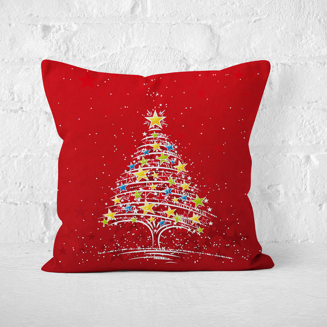 Short Plush Santa Claus Soft Cushion Cover 