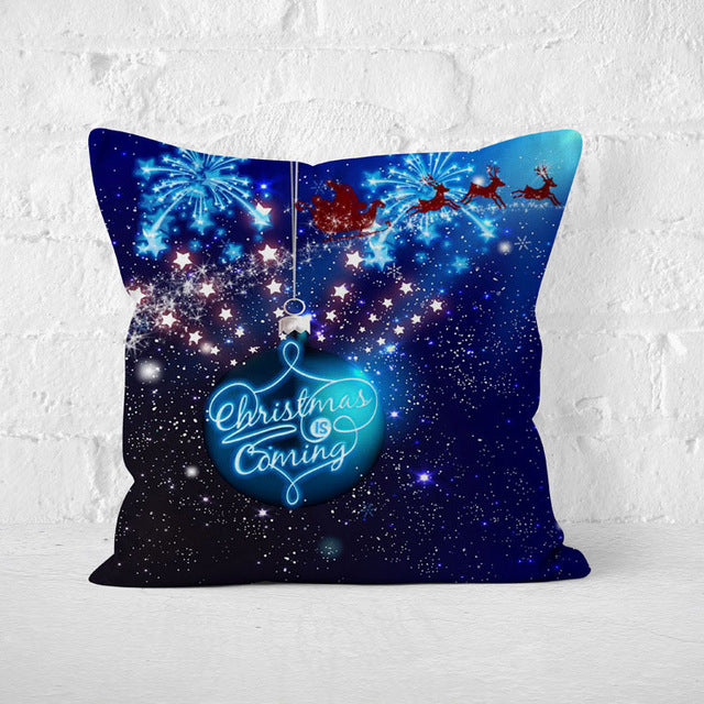 Short Plush Santa Claus Soft Cushion Cover 