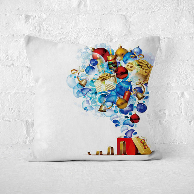 Short Plush Santa Claus Soft Cushion Cover 
