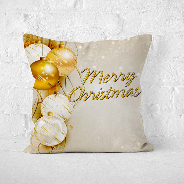 Short Plush Santa Claus Soft Cushion Cover 