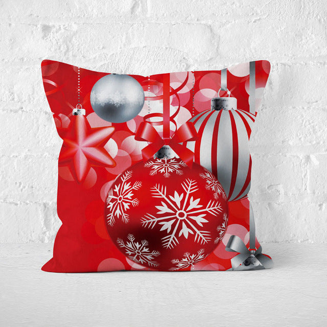 Short Plush Santa Claus Soft Cushion Cover 