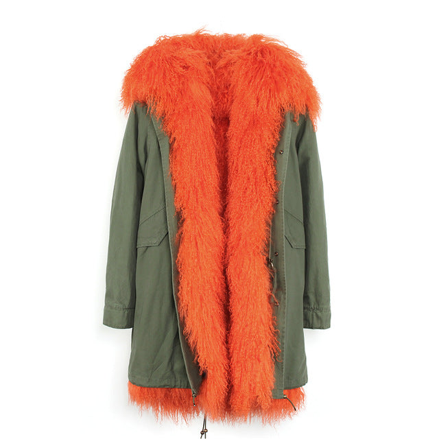 Women's Parka Fur Hooded Winter Jacket 