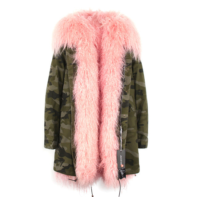 Women's Parka Fur Hooded Winter Jacket 
