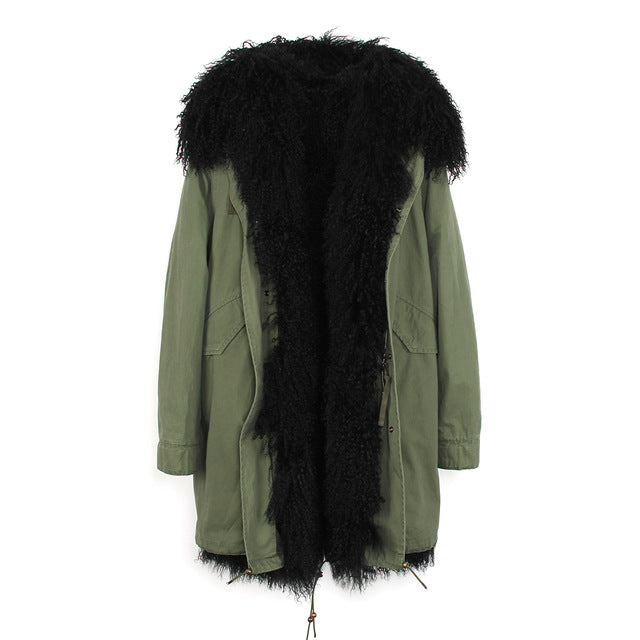 Women's Parka Fur Hooded Winter Jacket 