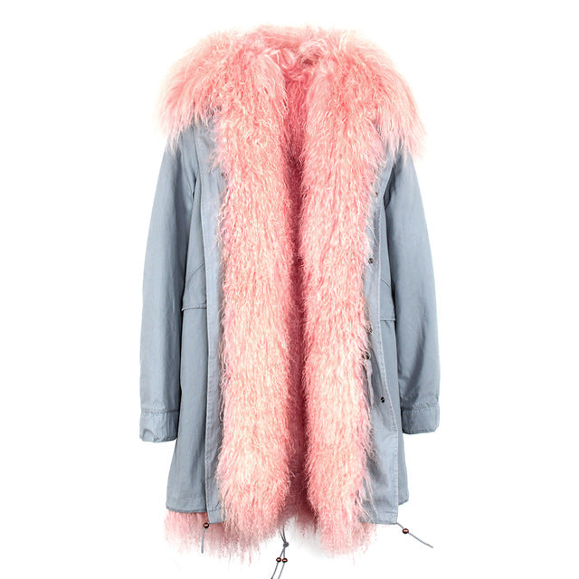 Women's Parka Fur Hooded Winter Jacket 