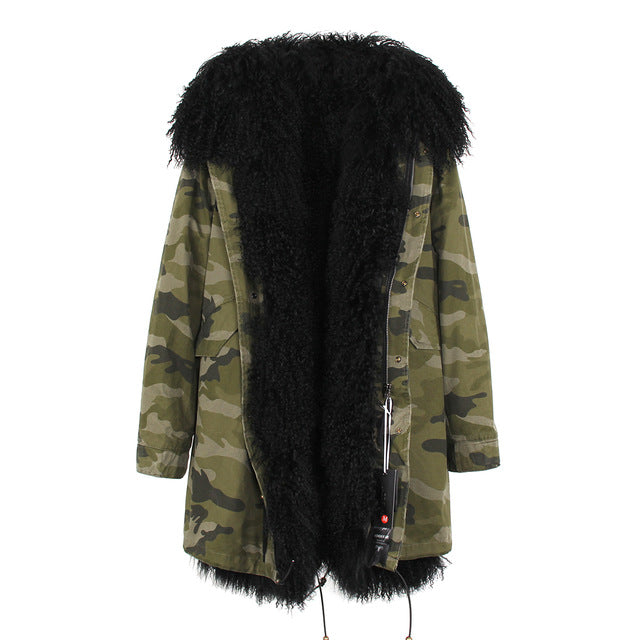 Women's Parka Fur Hooded Winter Jacket 