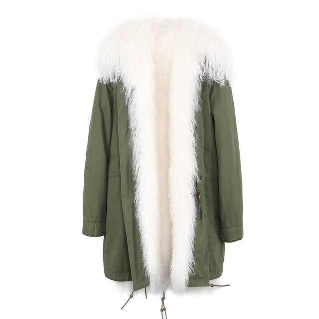 Women's Parka Fur Hooded Winter Jacket 