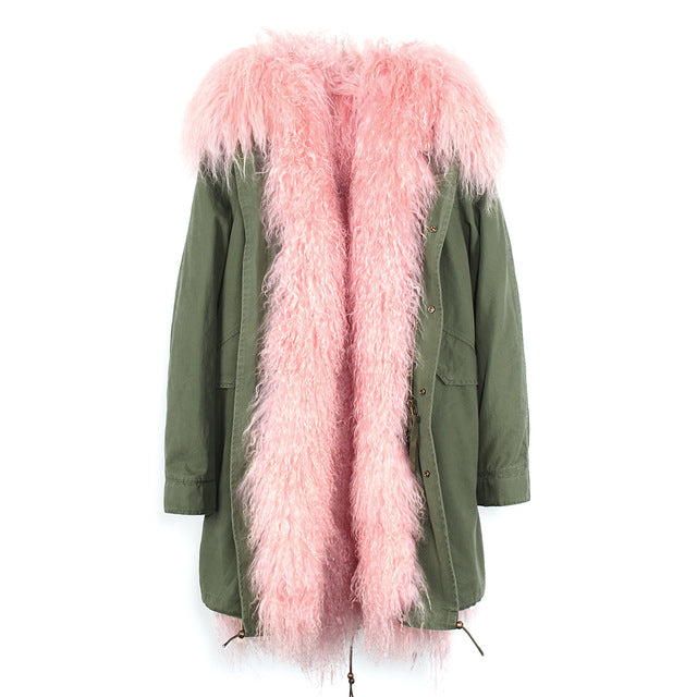 Women's Parka Fur Hooded Winter Jacket 