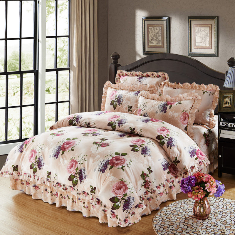 Sweet Floral Queen King Size Bedding Sets 