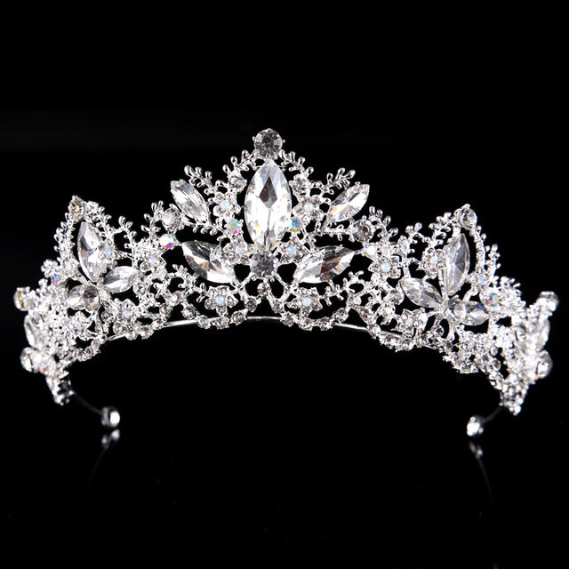 Silver Crystal Bridal Crown Tiaras 