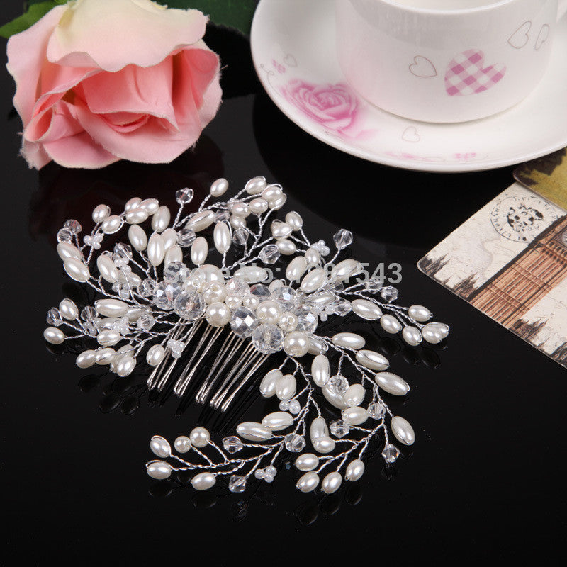 Pearl Bridal Hair Combs Hairpin Tiara 