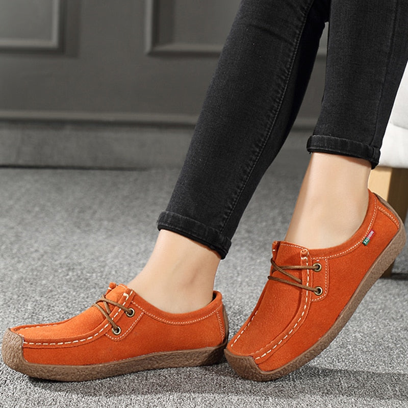 Women Wild Lace-up Breathable Loafers Shoes 