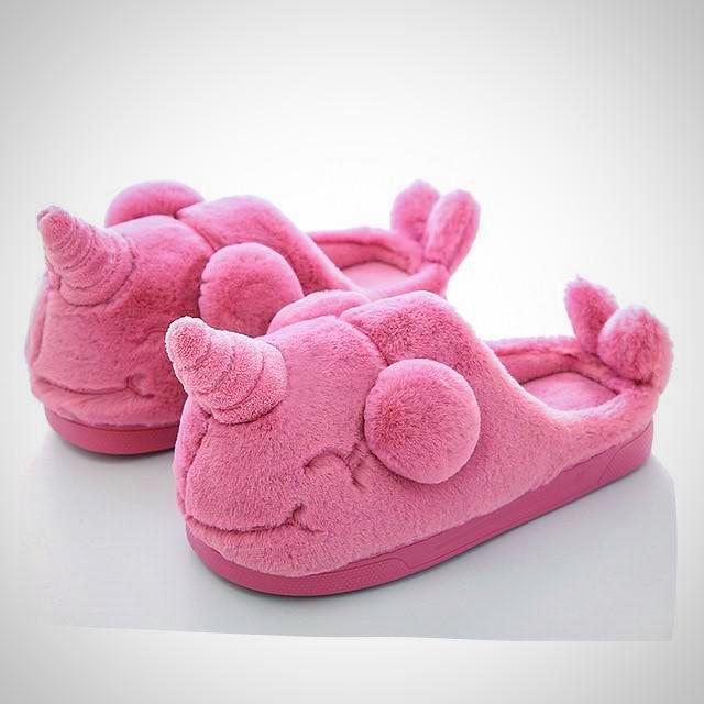 Cute Plush Indoor Unicorn Slippers 