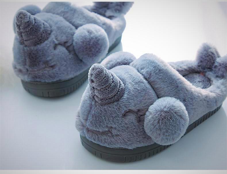 Cute Plush Indoor Unicorn Slippers 