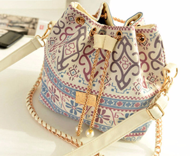 Bohemia Drawstring Lady Bucket Bag 