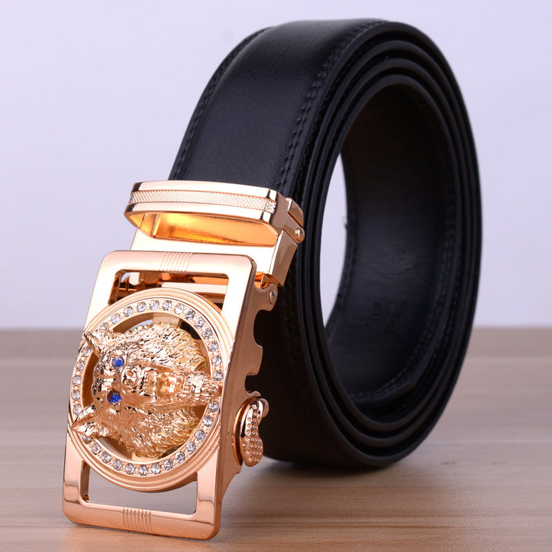 Men Leather Belts Automatic Belt Girdle 