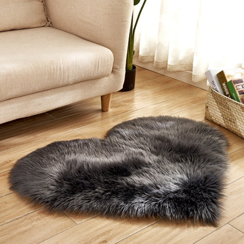 Fluffy Love Heart Carpet Mat Area Rug 