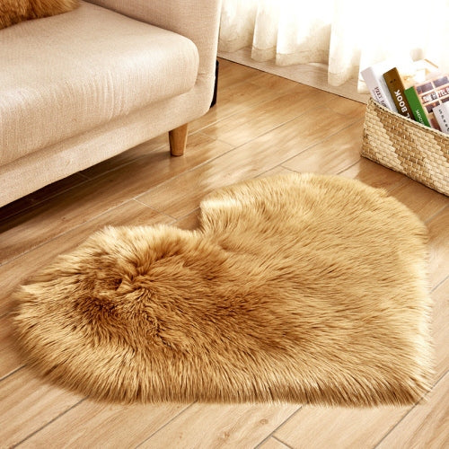 Fluffy Love Heart Carpet Mat Area Rug 