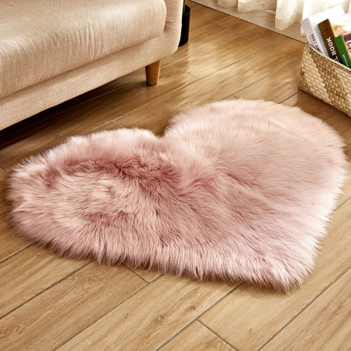 Fluffy Love Heart Carpet Mat Area Rug 
