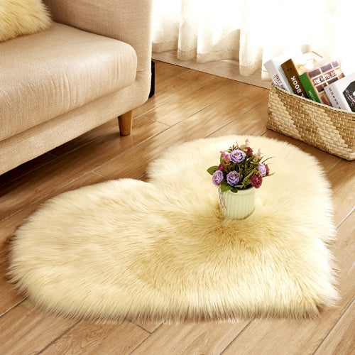 Fluffy Love Heart Carpet Mat Area Rug 