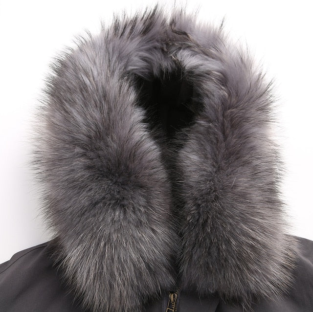 Women's Down Coat With Real Raccoon Fur 
