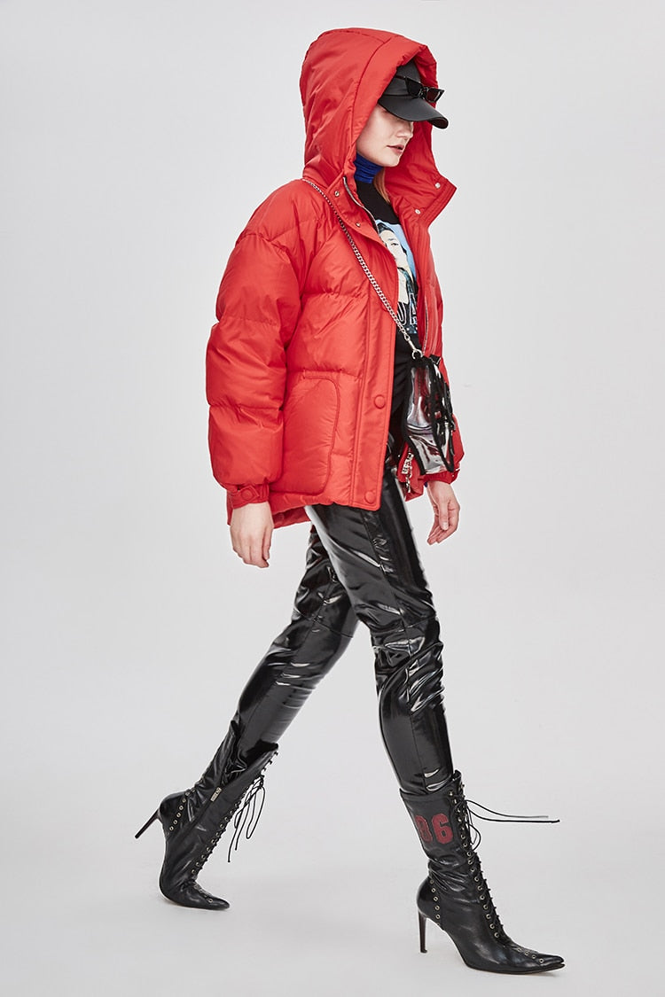 Designer Belted Down Coats Winter Women's Jacket 