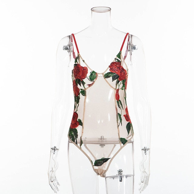 Lace Clairvoyance Sexy Mesh Bodysuits 